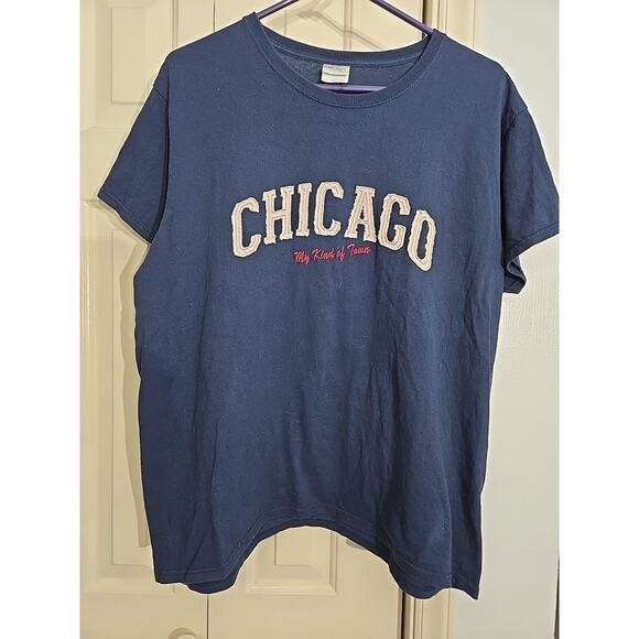 Vintage Chicago Shirt "My Kind Of Town" Patch Word Embroided Souvenir Adult XL - Picture 2 of 5